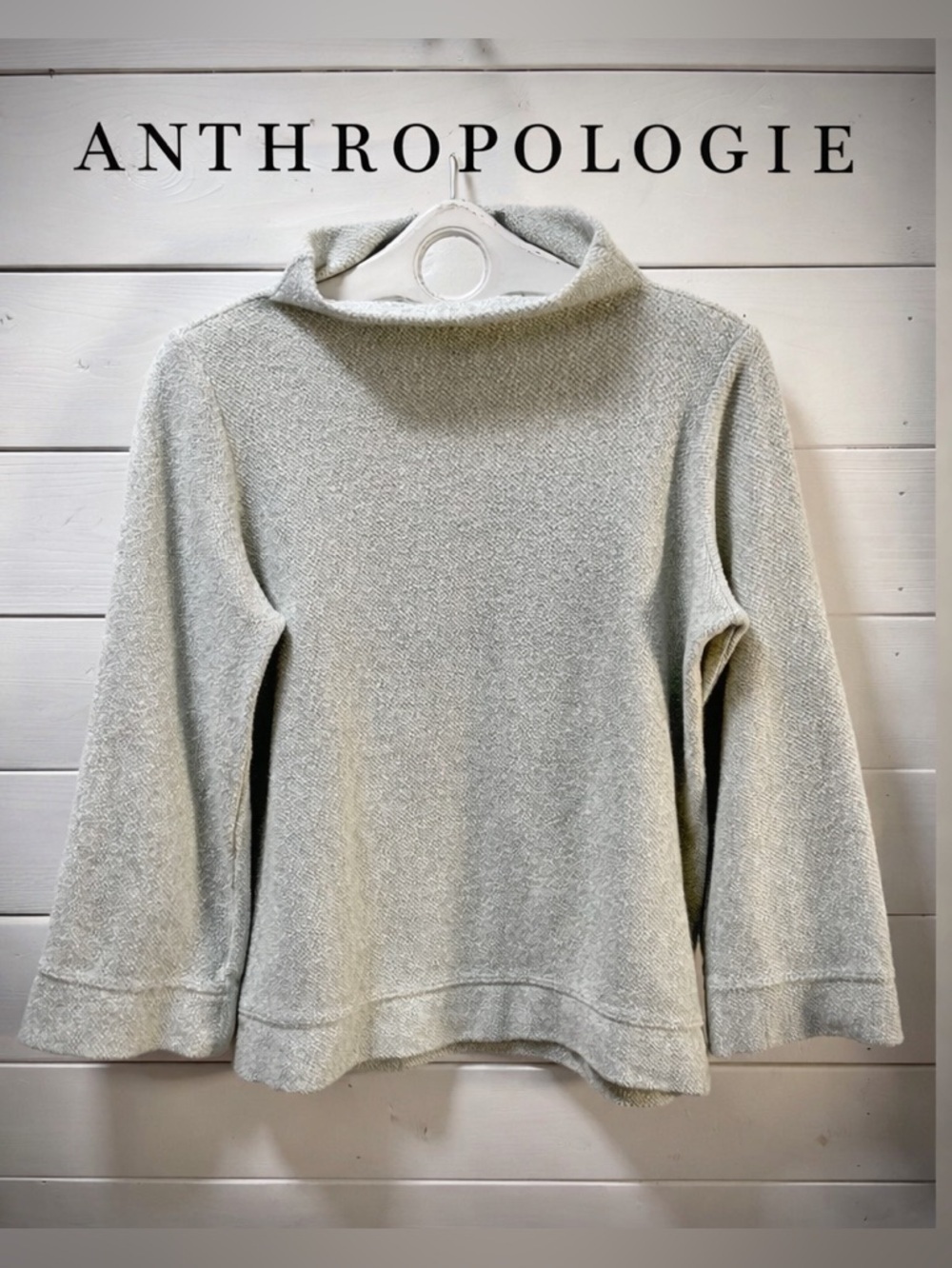 ANTHROPOLOGIE Saturday Sunday – Ellie Mock Neck Tunic Top – Size S – Mint